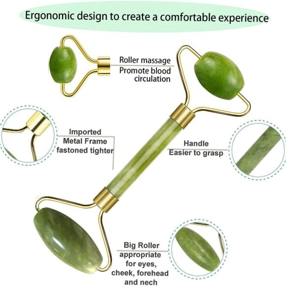 (3 pcs) Jade Roller, Gua Sha Massage Set, Beauty Gifts Sets for Women - Picture 2 of 8